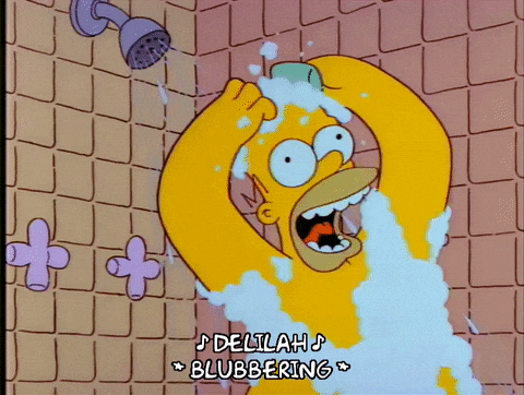 Man showering